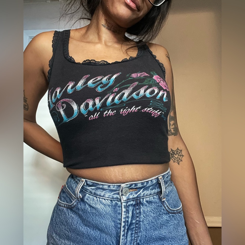 Vintage 80s Harley-Davidson Lace Tank — “All the Right Stuff”